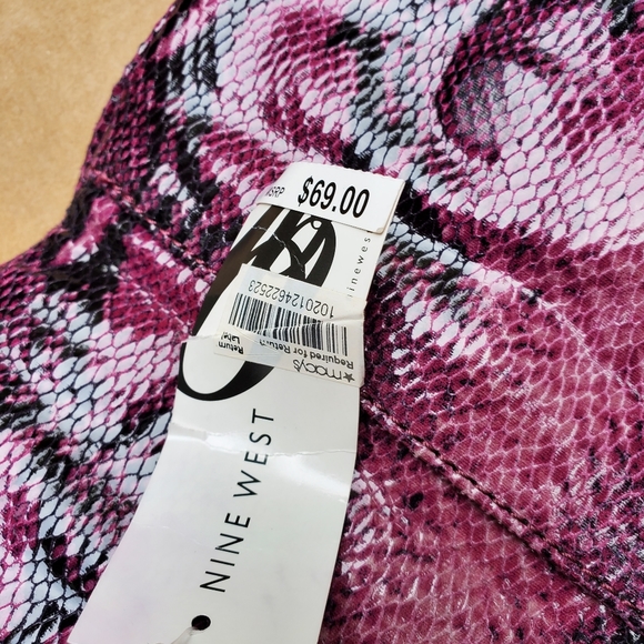 NWT NINE WEST python print foldover clutch - Picture 6 of 9